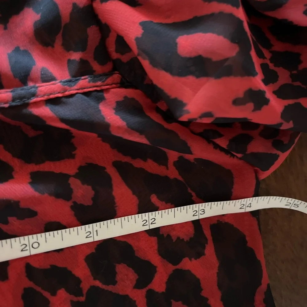 NWT ZARA Animal print blouse muted orange and black print - Picture 8 of 10